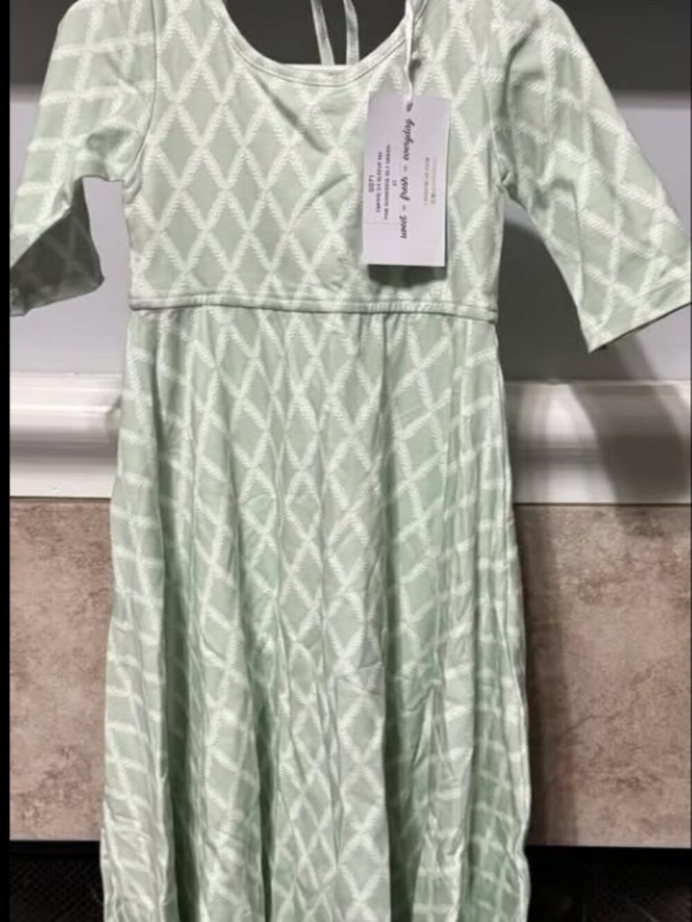 Well Dressed Wolf Omi Jo Pine Diamond Silt Green Maxi Dress size 2T NWT